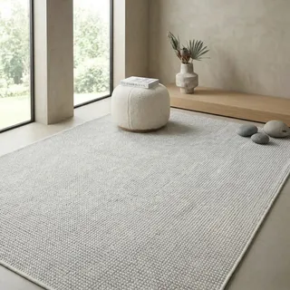 Sehrazat Teppich SEHRAZAT "Ada, auch als Läufer", weiß (grau cream), B:160cm H:10mm L:230cm, Polyester, Teppiche, Teppich, Kurzflor, robust, Wohnzimmer