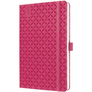 Sigel J5105 Wochenkalender 2025 A5, Jolie, pink, Hardcover, Gummiband, Stiftschlaufe, Einstecktasche, 174 Seiten, vegan, Buchkalender, Terminplaner