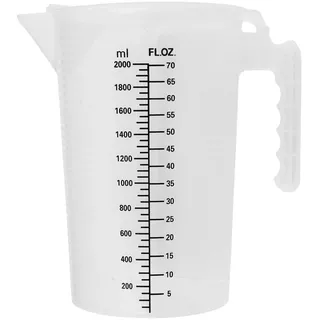 TiaoBug Kunststoff Messbecher 500/1000/2000ml Measuring Cup Küche Werkzeug Messkanne mit Skala für Wasser Milch Saft Transparent C 2000ml