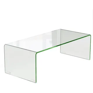 Costway Couchtisch Transparent Glas 108 x 50 x 35 cm