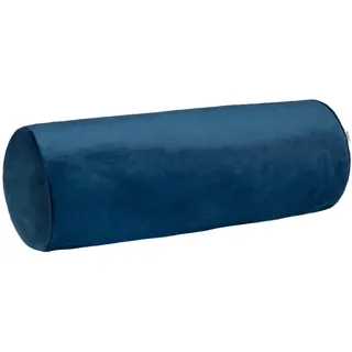 beties - Samt&Sonder-Serie - XL-Nackenrollenbezug ca. 25x70 cm; in Admiral-blau mit dekorativer Jeansnaht aus deutschem Unternehmen in hochwertiger Qualität