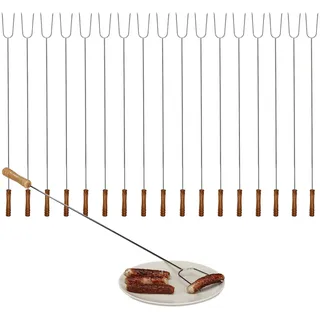 Grillspieß Grillspieße Fleischspieße Lagerfeuer Spieße rostfrei 80 cm 18-teilig
