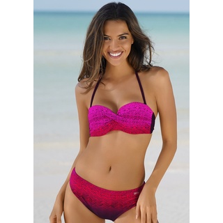 Bügel-Bandeau-Bikini LASCANA Gr. 46, Cup D, rot Damen Bikini-Sets Ocean Blue mit Farbverlauf