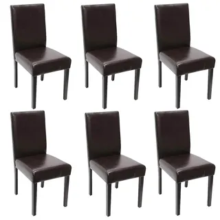 Mendler Esszimmerstuhl Littau Leder braun 6er Set