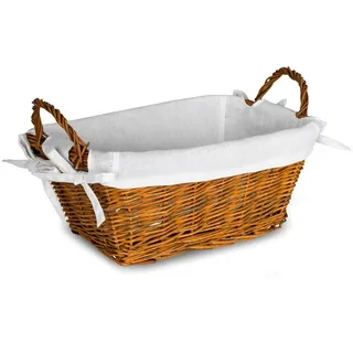 Levandeo® Aufbewahrungskorb, Flechtkorb Natur 32 x 19 cm Naturweide Korb Brotkorb Obstkorb