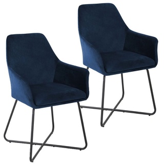SVITA Esszimmersessel JOSIE DINING (Set, 2-St., Sessel), breite Sitzfläche, gemütlich, dicke Polsterung, pflegeleicht blau