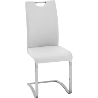 Carryhome Schwingstuhl, Weiß, Chrom, Metall, Textil, Flachrohr, 43x100x57 cm, Esszimmer, Stühle, Esszimmerstühle, Schwingstühle