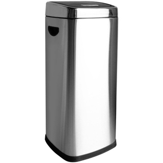 30 Liter Edelstahl Push Abfalleimer | Mülleimer Druckdeckel | Müllbehälter Küche