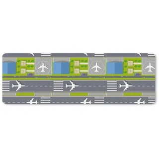 MuchoWow Mauspad Design - Flughafen - Flugzeug (1-St), Gaming, Büro, Mousepad XXL, Großes, Mausunterlage, 90x30 cm bunt 90 cm x 30 cm