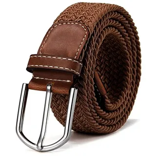 DonDon Stretchgürtel Stretchgürtel geflochten und elastisch (Packung, 1-St) geflochtener Stretchgürtel, für Damen und Herren, bis 120 cm braun