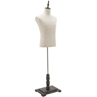 Etrhdfyts Männliche Schneiderpuppe Schaufensterpuppe Höhenverstellbar 150-180cm, Mannequin Büste, Kleiderpuppe Display für Bekleidungsgeschäft Kleid Anzug (Beige-Dickes Leinen, M)