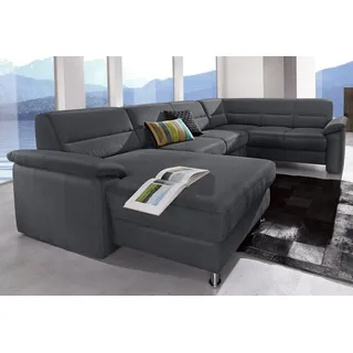 sit&more Wohnlandschaft Ascara U-Form, inklusive Boxspring/Federkern-Polsterung, wahlweise mit Bettfunktion schwarz