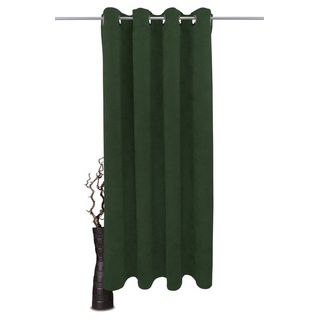 Vorhang Velvet, VHG, Ösen (1 St), blickdicht, Samt, Uni, Gardine, pflegeleicht, Dekoration grün 185 cm