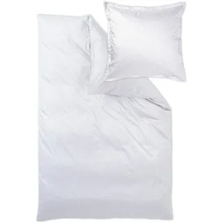 Curt Bauer Mako-Brokat-Damast Bettwäsche Livorno 135x200 cm + 80x80 cm | weiss - weiß