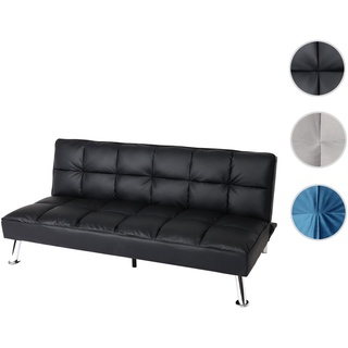 Sofa HWC-K21, Klappsofa Couch Schlafsofa, Nosagfederung Schlaffunktion Liegefl√§che 181x107cm ~ Kunstleder, schwarz