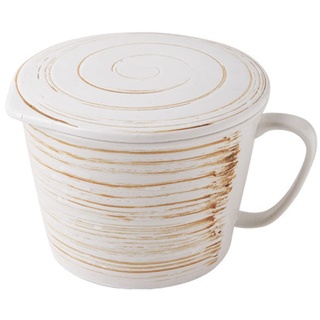 Ramen Schüssel mit Deckel,Salatschüssel mit Henkel Keramik Schüssel Instant Nudelschale Suppenschale - Mikrowellengeeignet(1000ml/35oz) (Weiß)
