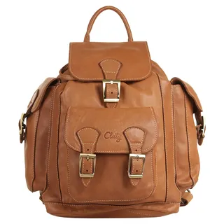 Cluty Cityrucksack echt Leder Braun