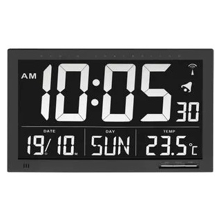 TFA 60.4505 Funkwanduhr digital schwarz Kalender