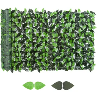 Outsunny Sichtschutzhecke 300 x 100 cm Grün Kunststoff