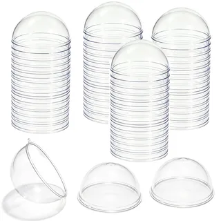 7Queen 10,2 cm große, transparente Weihnachtskugeln, 20 Stück, durchsichtig, befüllbar, bruchsicher, Ornament, Kugeln für Bastelarbeiten, Hochzeit, Party, Urlaub, Heimdekoration (50,8 cm, 10,2 cm)