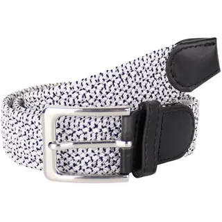 MIRROSI Flechtgürtel Elastischer Stoffgürtel Flechtgürtel für Damen und Herren (3,5CM Breit, Atemungsaktiv, Super Weich) Geflochtener Stretchgürtel Dehnbarer Gürtel UNISEX weiß 120cm (entspricht Bundweite 105 cm)