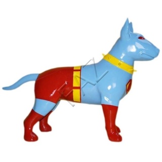 JVmoebel Skulptur Hund Figur Statue Skulptur Figuren Deko Pitbull Terrier Abstrakt Neu blau