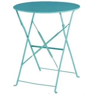 Bolero Runder Klappbarer Terrassentisch Stahl Azurblau 60Cm