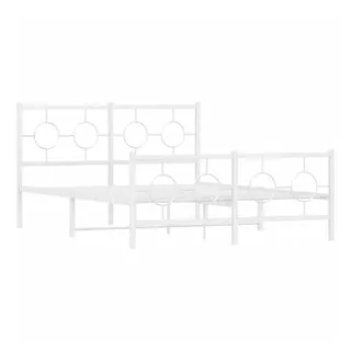 vidaXL Bettgestell 140 x 190 cm Weiß