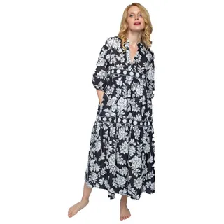 Emily Van Den Bergh Maxikleid langes Volant-Kleid schwarz 34