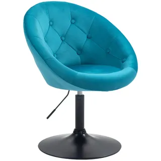 Svita Cocktailsessel Havanna Samt 62 x 88 x 58 cm Petrol drehbar, höhenverstellbar
