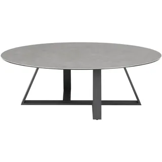 MCA furniture Couchtisch ELBING, Grau - Schwarz matt - 120 x 70 cm - Keramik - Metallgestell - Oval