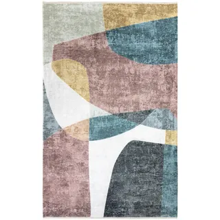 Tesso Living Kurzflor-Teppich, Mehrfarbig, Textil, Abstrakt, Rechteckig, 120x160 cm, rutschfest, Teppiche & Böden, Teppiche, Moderne Teppiche