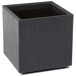 Kreher Pflanzkübel Pflanzkasten Karo mit Rollen in Beton Optik schwarz 36 l