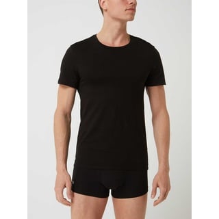 Slim Fit T-Shirt aus Baumwolle im 3er-Pack, Black, XXL