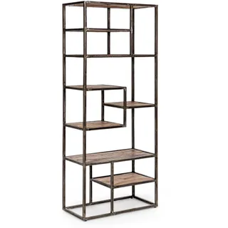 Bücherregal Elmer aus Akazienholz, skandinavisches Design mit 8 Fächern, natur, Bizzotto