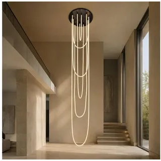 s.luce Pendelleuchte Arion organische LED Galerieleuchte Licht-Schlauch XXL Warmweiß, Warmweiß schwarz
