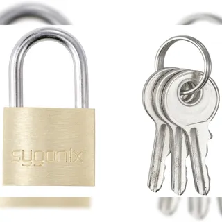 Sygonix SY-5045280 Vorhängeschloss 19.7 mm verschieden schließend Goldgelb Schlüsselschloss