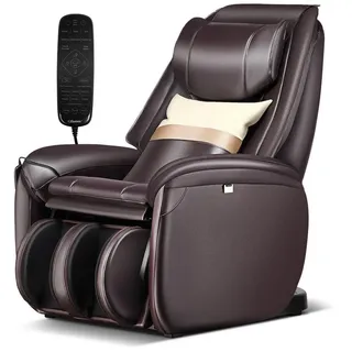 COSTWAY Massagesessel mit Wärme-&Liegefunktion, Ganzkörper, Zero Gravity braun