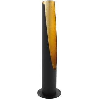 EGLO Tischlampe Barbotto, Deko Tischleuchte, Stablampe aus Metall in Schwarz und Gold, Nachttischlampe mit GU10 Fassung, inkl. Schalter