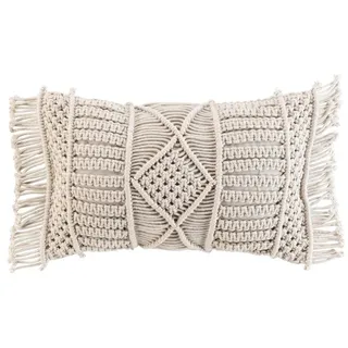 Macosa Home Dekokissen 30x50 cm Boho beige braun Baumwolle Sofakissen Zierkissen, Inklusive Füllung braun