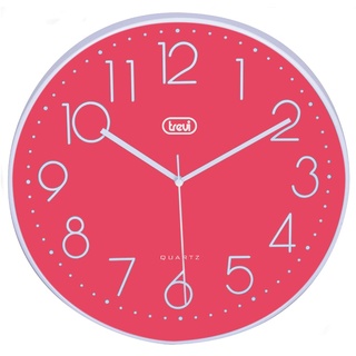 Trevi OM 3508 S Quarz-Wanduhr mit leisem Sweep-Uhrwerk, Durchmesser 30 cm, Rosa, 30 cm