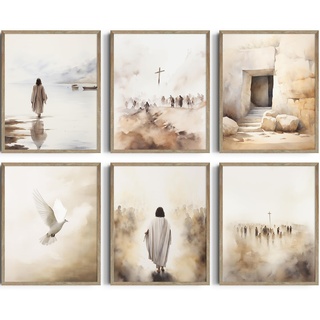 Jesus-Poster, Jesus-Bilder für die Wand, ungerahmt, 20,3 x 25,4 cm, Jesus-Gemälde, Jesus-Wanddekoration, Jesus-Wandkunst, christliche Wanddekoration, Jesus-Dekor
