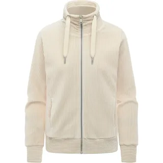 Ragwear Damen, Cordjacke weiche Sweatjacke Übergangsjacke in Samt-Haptik Ronette Cordy ecru, Gr. XXL - XXL