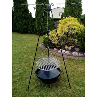 Dreibein Holzkohlegril Schwenkgrill Garten Gartengrill 60 CHROMO NIKIEL