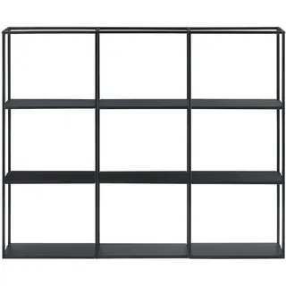 [en.casa] Wandregal Jelsa 130 x 18 x 110 cm Schwarz