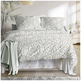 IRISETTE Easy 8665 Blumen Seersucker Rot 155 x 220 cm + 80 x 80 cm