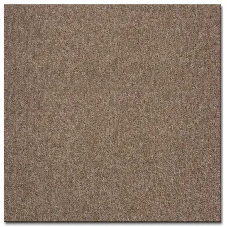 casa pura Teppichfliesen Vienna selbstliegend - hochwertiger Bitumen Rücken - strapazierfähiger Bodenbelag für Büro und Gewerbe - je 50x50 cm (Dunkelbraun - 4 Stück = 1qm)