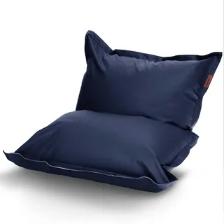 Green Bean XXL Riesen-Sitzsack aus Kunstleder mit EPS Perlen Füllung - 140 x 180 cm 380 Liter - Bean Bag Sitzkissen Sitzpuff Sitzsessel Bodenkissen Lounge - Dunkelblau