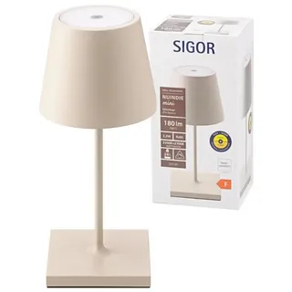 SIGOR Tischleuchte Sigor Akku-Tischleuchte NUINDIE mini 250mm Dünenbeige, Dimmfunktion, LED fest integriert, Tunable White beige