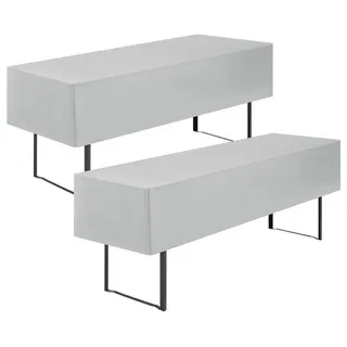 Set aus 2 hochwertigen, undurchsichtigen Tischdecken für Biertische, 70 cm - Hellgrau